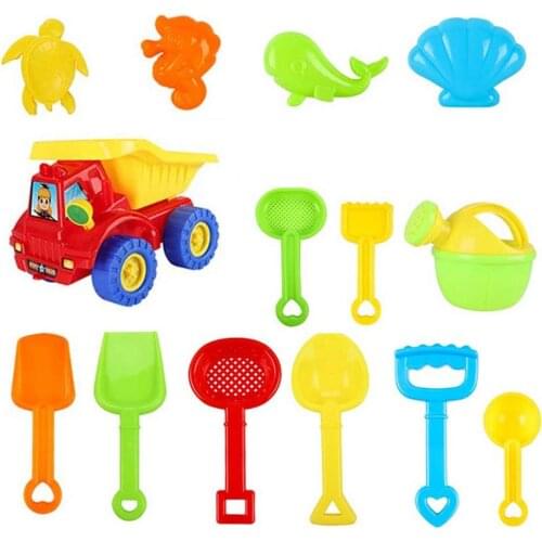 14PCS Kid Beach Toy Set Beach Tools Set Sand Playing Toys Kids Beach Seaside Tools Shovel Tool