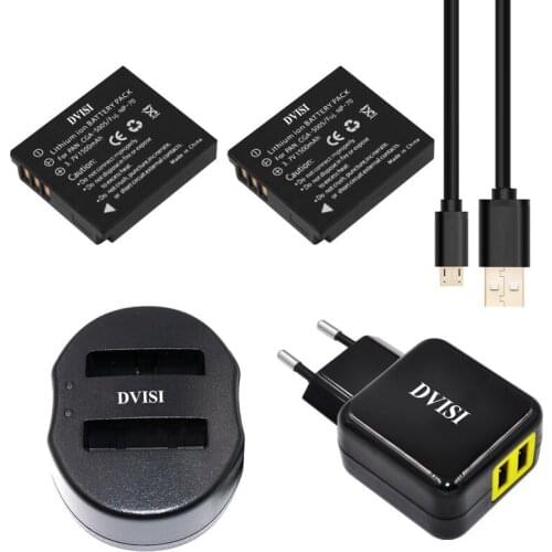 2pcs CGA-S005 S005 CGAS005 Rechargeable Battery+USB Dual Charger for PANASONIC DMW-BCC12 DMC-FX8 FX9 FX10 FX12 FX50 FX150 LX1