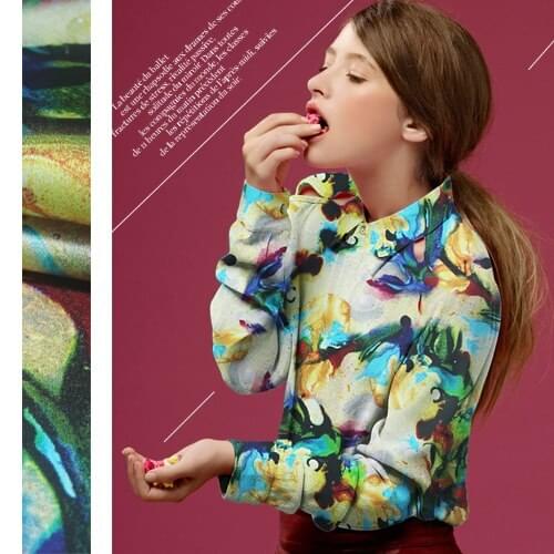 2016 new digital inkjet stretch silk fabrics at wholesale high-grade silk clothing cloth