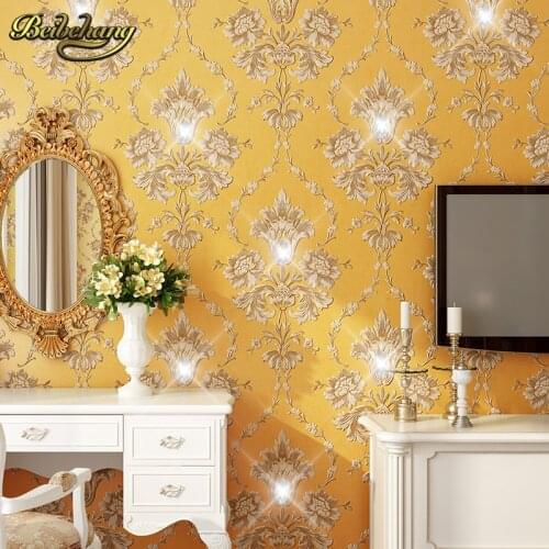 Beibehang crystal Diamond Damascus Papel de parede 3d wallpaper for wall paper home decor wall panel roll flooring paper murals