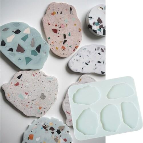 5PCS Cloud Silicone Mold Tray Coaster DIY Aromatherapy Candle Scented Plaster Epoxy Base Handmade Resin Moulds Supplies