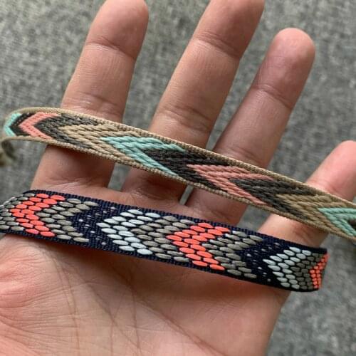 5 YARD 1/2 INCH 11-13mm Colour Arrow Geometry Handmade Jacquard Ribbon Lace