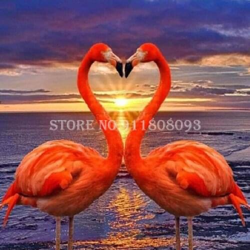Diy Diamond Painting Flamingo Full Square/Round Drill Animal Picture By Number Embroidery Diamond Mosaic Cross Stitch Home Decor