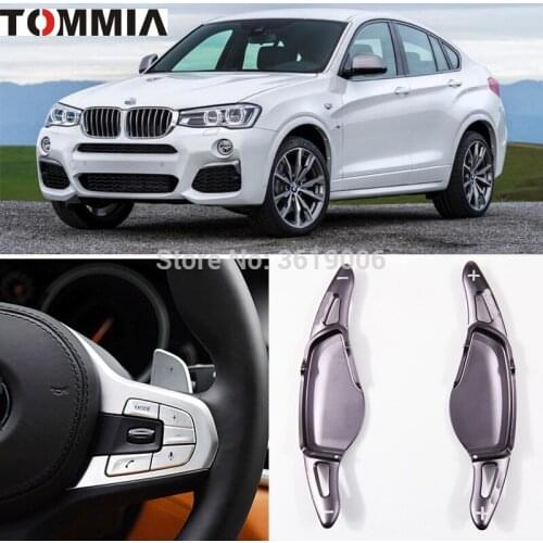 Tommia 2pcs Steering Wheel Aluminum Shift Paddle Shifter Extension For BMW X4 2018-2019 Car-styling