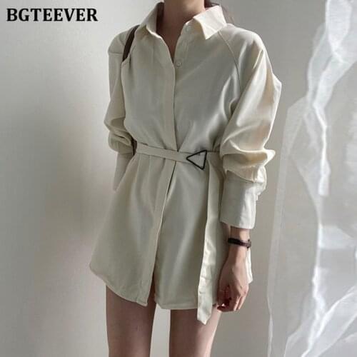 BGTEEVER Fashionable Shirt Dresses