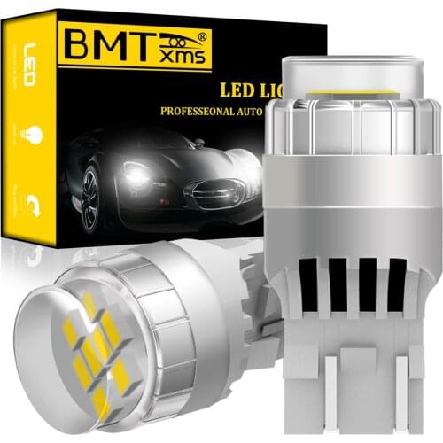 BMTxms 2x T20 W21/5W 7443 LED DRL Daytime Driving Lamp T10 W5W Trunk Bulb Canbus For Lada Kalina Granta Vesta cross accessories