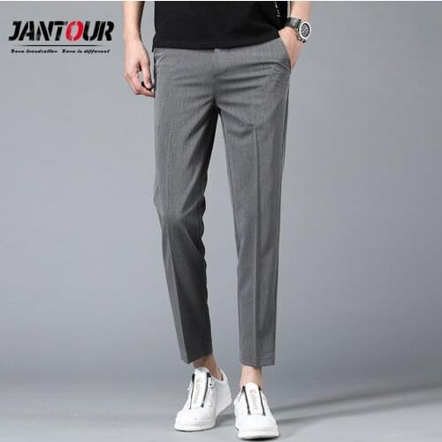 Jantour Brand Men Ankle Pants New Autumn Casual Trousers Straight Chinos Fashion Jogging Pants Male Brand Trousers High Quality