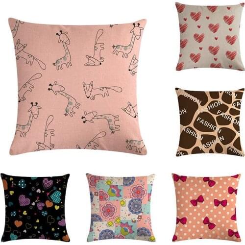 Pillow Case 45*45 Merry Christmas Geometric Line Snowman Bowknot Linen Pillow Cases Cushion Cover Home Decoration