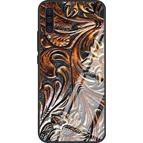 Cute Western Cowgirl Tooled Pattern Tempered Glass Case For Samsung A52 A12 A32 A42 A72 A31 A51 A71 A40 A50 A70 A20e A21S