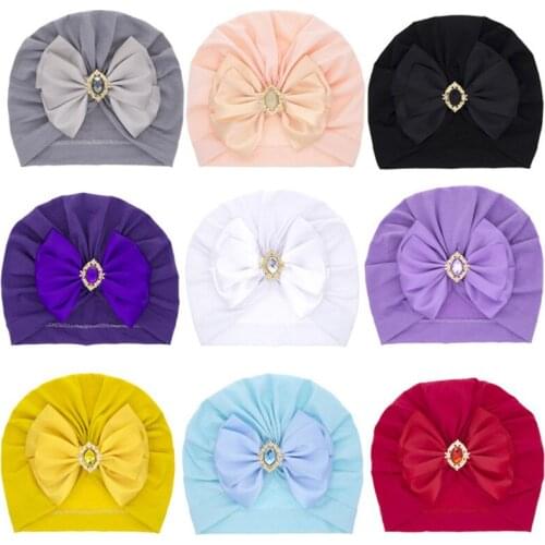 Baby Stuff Accessories Baby Girl Hat With Bow Knot Infant Beanie Solid Big Bowknot Cap For Girls Kid Hats 2021