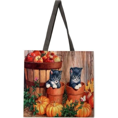 Halloween cat cat lady handbag lady handbag lady shoulder bag outdoor beach handbag fashion shopping bag