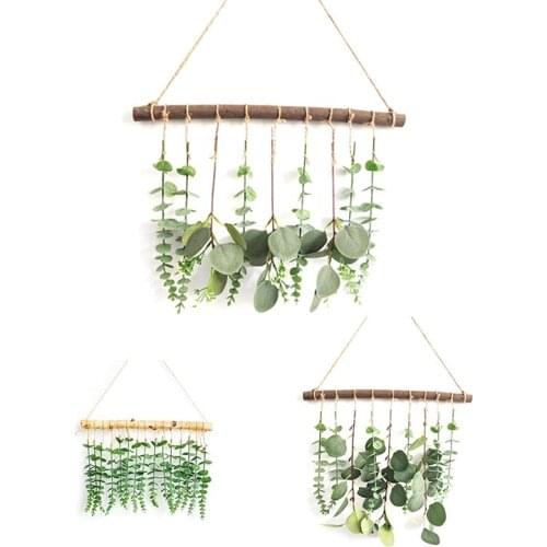 Artificial Eucalyptus Wall Hanging Decor-Fake Eucalyptus Leaves Greenery Farmhouse Rustic Wall Hanging for Wedding