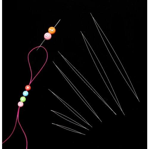 1Pc 4.8-14cm Long Stainless Steel Opening Curved Beading Needles Easy Thread String Cord Pins For Jewelry Beads DIY Findings