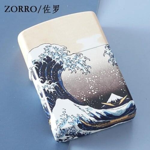 ZORRO kerosene lighter surfing windproof creative personality old-fashioned copper lighter