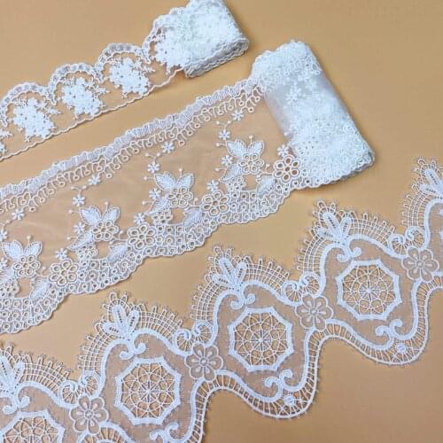 20yards White Black Flower Venice Embroidered Lace Trim Fabric DIY Venice Sewing Craft Patchwork Handmade Decoration