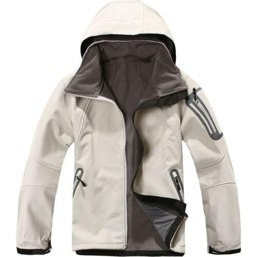 Soft shell fleece mens windproof and waterproof jacket autumn and winter jacket work clothes