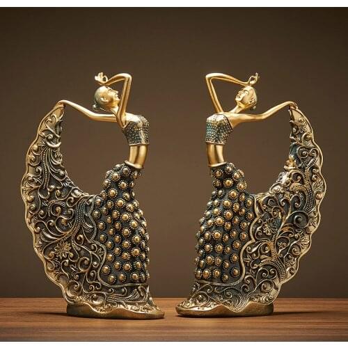 Modern People Model Dance Sculpture Home Decoration Accessories Creative Girl Statues Living Room Decorative Office Desk Decor