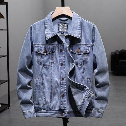2020 New Autumn Mens Blue Casual Denim Jacket Fashion Classic Style Cotton Elasticity Denim Coat Male Brand Clothes