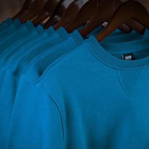 Mens Hoodies Fleece O-Neck Casual Men and Women Tops Streetwear Royal Blue Plus Velvet Mens Hedging Cotton Loose