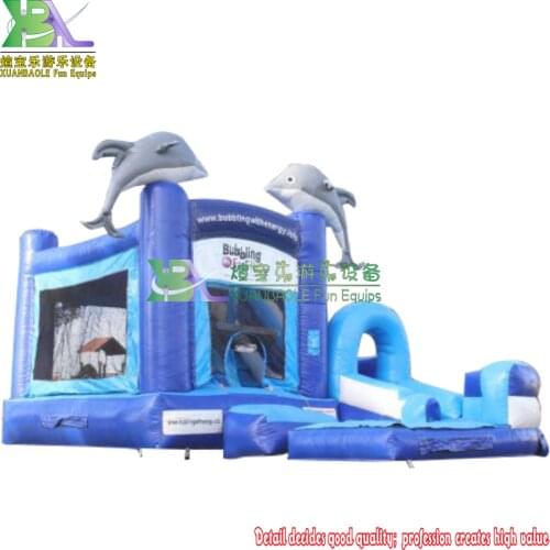 Under Sea Inflatable Blue Combo With Detachable Pool For Children Backyard Use