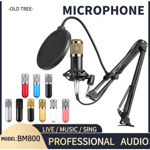 Professional BM800 Condenser Microphone For PC Computer Laptop Singing Gaming Streaming Recording Studio YouTube Video Microfone