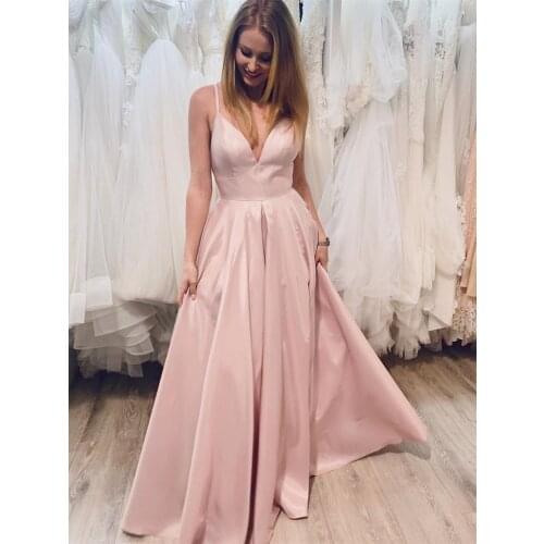 Simple Design Spaghetti Straps Evening Gowns High Waist A-line Party Dress for Special Occations