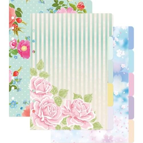 Yiwi Dokibook 6 Sheets Flowers Loose Leaf Separator Pages A5 A6 Divider For Planner And Notebook Three Item for You To Choose