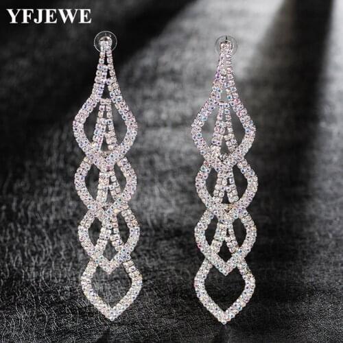 YFJEWE Bohemia Long Crystal Earrings For Women Fashion Statement Dangle Earrings Ethnic Jewelry Brincos Pendientes E525