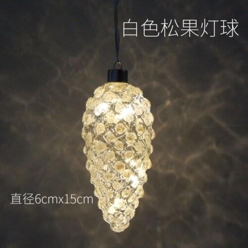 Pine Cone Light Ball Christmas Tree Decoration Glass Ball Pendant Shopping Mall Window Gifts Christmas Items
