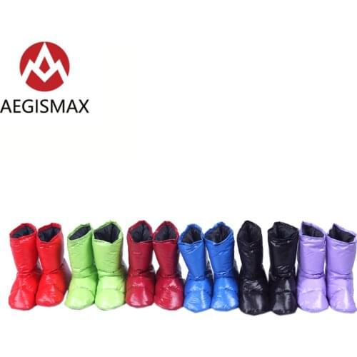 AEGISMAX Sleeping Bag Accessories Duck Down Slippers Ultralight Hiking Camping Soft Sock for Camping Indoor Warm Shoe Feet Cover