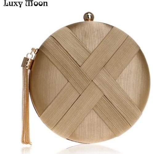 LUXY MOON Evening Bags Desinger Handbags Fashion Tassel Womens Purse Clutch Wedding Wallet Round Clutch Shoulder Bag ZD797