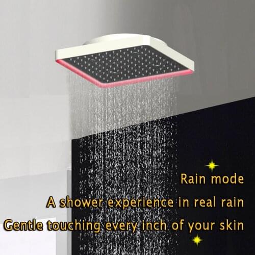 LED Ceiling Shower Head Square 300 SUS304 Stainless Bathroom multifunctional Matt black Products Rain Mist Overhead Shower