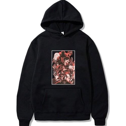 Attack On Titan Hoodie Japanese Anime Long Sleeves With Pockets Men