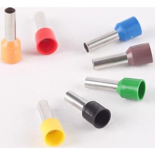 50/100pcs E2508 E2512 Tube insulating terminals AWG 14 Insulated Cable Wire 2.5mm2 Connector Insulating Crimp Terminal Connect