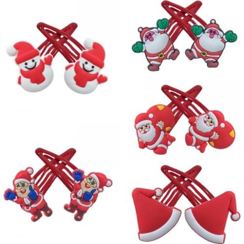 1Pairs Cute Cartoon Christmas Hair Clips Lovely Hair Accessories Headband for Girls Party Gift Fashion Jewelry