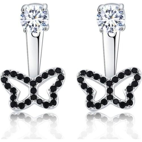 Ladies Fashion Simple All-match Jewelry Black Bow Romantic Knot Wedding Stud Earrings