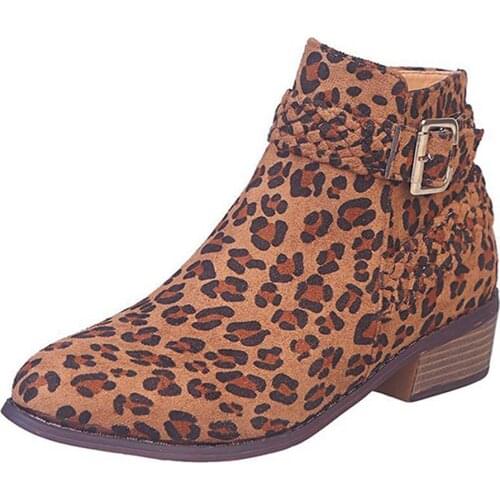 Womens Solid Color Braided Strap Zipper Chunky Heel Boots