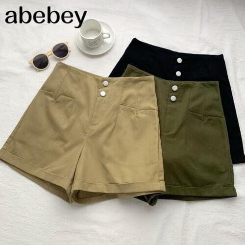 2021 New Summer Women Korean All-match solid Shorts high waist slim Shorts Wide Leg Shorts casual Shorts