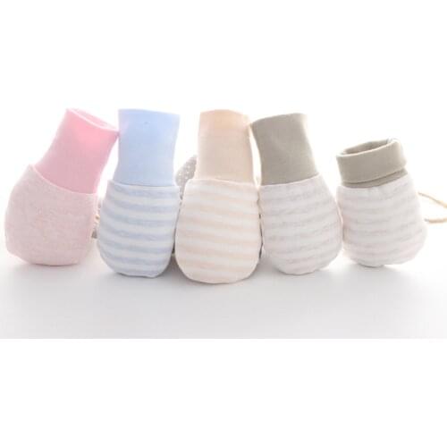 1 Pair Newborn Baby Anti-Scratch Mittens Breathable Gloves Unisex Toddler Warm Cotton Gloves, Pink