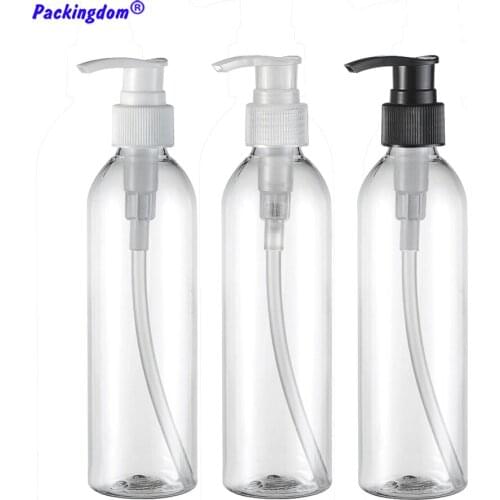 10pcs Cosmetic Packaging Clear Lotion Bottle Empty Pump Dispenser Shower Gel Storage Containers Tank Shampoo Bottles Tube 250ml