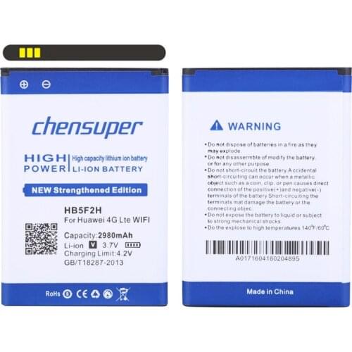 100% Original chensuper 2980mAh HB5F2H Battery for Huawei 4G Battery Lte WIFI Router 4G E5375 EC5377 E5330 E5336 E5373