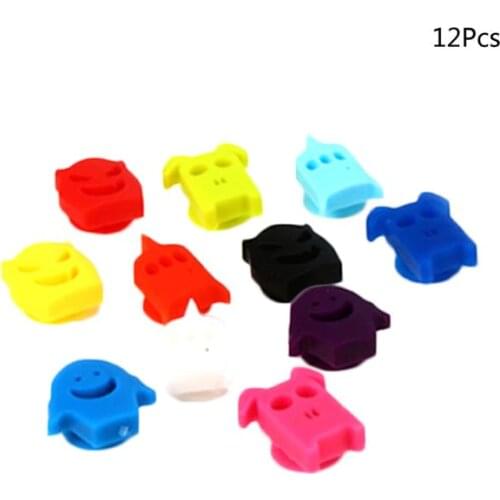 12pcs Silicone Wine Glass Marker Creative Colorful Cartoon Sticker Sucker Mark Glass Identification Wine Cup Marker For Parties