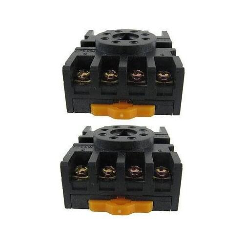 2 Pcs 8 Terminals Relay Socket Holder for MK2P-1 JQX-10F