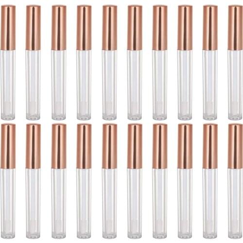 20 Pcs Gold Lip Gloss Tube Empty Lipgloss Tube Bottle for Making Lip Oils Container Mini Sample Lipgloss Tubes Women Makeup Tool