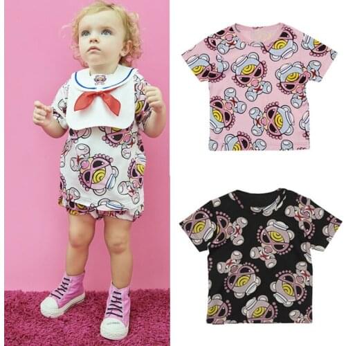 2020 New Girl T Shirt Boy Tee Shirt Fille Kids Tshirt Girls Tops Tee Shirt Enfant Garcon Pattern Pacifier Short Sleever Cloth B