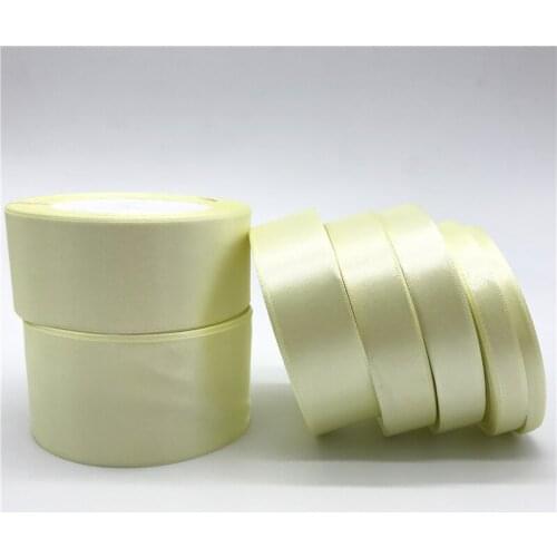 25yards/Roll (6mm-50mm) Cream Silk Satin Ribbon Polyester Ribbon Bow Craft Decor Wedding Christmas Party Decoration