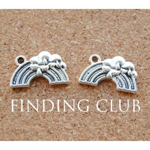 30 pcs Silver Color Rainbow Charms DIY Metal Bracelet Necklace Jewelry Findings A928