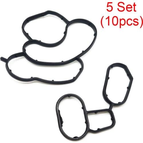 5Set(10pcs) Engine Oil Filter Housing Gasket Seal for BMW E81 E87 E82 E46 E91 Car Accessories 11427508970 + 11427508971