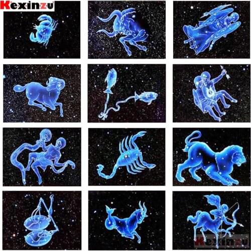 5D DIY Diamond Painting Twelve constellations Rhinestone Embroidery Cross Stitch Kit Mosaic Diamond Art Home Decoration S