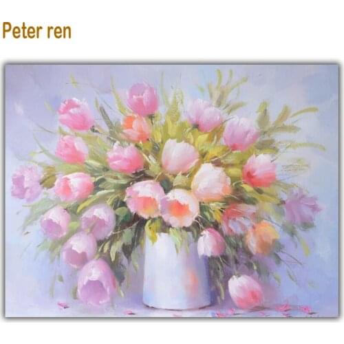 Diy diamond painting Tulip vase square mosaic sequins diamond embroidery flower 3d full diamond icon mozaki Rhinestone Picture